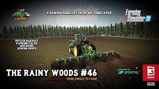 The Rainy Woods/#46/Plowing/Harvesting/Mulching/Sowing Crops/FS22 4K timelapse