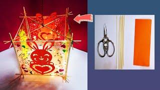 一分钟手工兔子水晶灯笼步骤教程｜DIY元宵节&中秋节灯笼｜How to make Rabbit Lantern｜handmade lantern｜Lantern festival｜origami