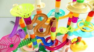 Marble Run ASMR  Colorful Marble Race　22 piece winding course