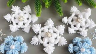 ️Amazingly simple! ️ Yarn Snowflake  Christmas Ornaments