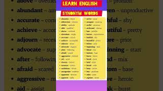 Synonym words in English #shorts #vocabulary #trending #letslearn #synonym