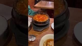 Boiling Hot Pot Korean Tofu Soup with Raw Egg