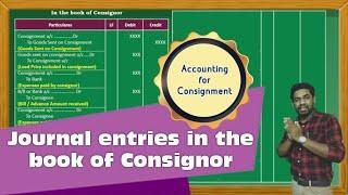 Journal entries in the book of Consignor l Accounting for Consignment l Book of Consignor