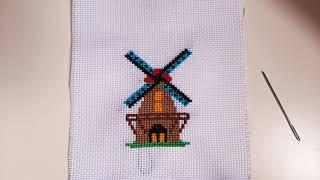 Kristik pola windmill | windmill cross stitch pattern (canna kruissteek)