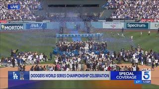 Dodgers celebrate World Series victory at Dodger Stadium