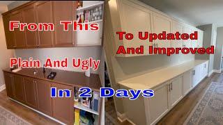 How To Re-face Your Old Stock Cabinets And Make Them Look New And Updated- DIY Friendly!