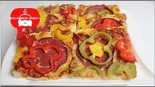 YUMUSACIK HAMURU NEFIS TADIYLA SALAMLI PIZZA / PIZZA HAMURU / PIZZA TARIFi / GÜLSÜMÜN SARAYI