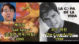 백지영 'Sad Salsa'(유정연 작곡/아침) 표절아닌 유사성 비교, Ricky Martin 'The Cup of Life'(98프랑스 월드컵 주제가)