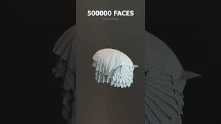 Cloth Simulation with Half Million Faces #blender #clothsimulation  #3d