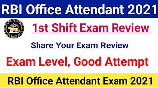 RBI Office Attendant Exam Review 2021|Exam Level, Good Attempt |#rbiofficeattendantexam2021