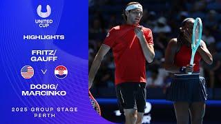 Fritz/Gauff v Dodig/Marcinko Highlights | United Cup 2025 Group A