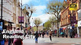 UK Reading City Centre │4K Urban Walking Tour with City Sounds - Trip to UK │英國雷丁 RG1