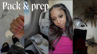 VLOG: PREP & PACK WITH ME FOR VACATION (New Hair , packing , Nails & More! )