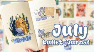 JULY 2024 PLAN WITH ME | Shiba Inu and Floral Bullet Journal Theme