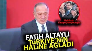 Fatih Altaylı Türkiye'nin haline ağladı, Ekrem İmamoğlu "Vazgeçmeyeceğiz" diyerek teselli etti!