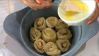 طرز تهیه سینامون رول(نان دارچینی)شگف انگیز.cinnamon roll (bread) recipe