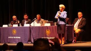 Governor Michelle Lujan-Grisham Talking Public Safety in Espanola, New Mexico (Intro)