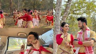 New Bihu song shooting || Shooting bihu with her for the first time