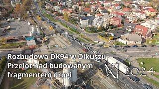 Rozbudowa drogi krajowej nr 94 u w Olkuszu. Widok z drona. Listopad 2024.