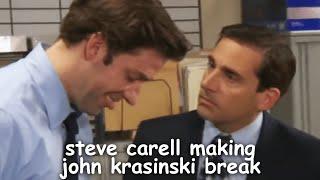 the office bloopers: steve carell making john krasinski break for 8 mintutes straight | Comedy Bites