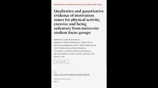 Qualitative and quantitative evidence of motivation states for physical activity, exe... | RTCL.TV