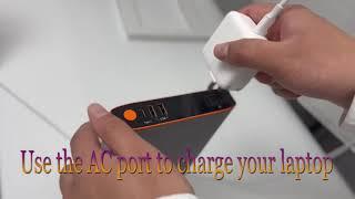 KEPISM K100 100W AC output power bank, introduction video of interface function usage.