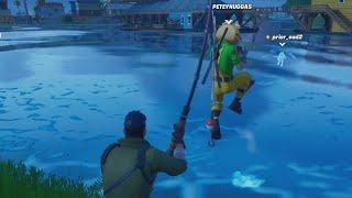 FORTNITE FISHING ROD TROLLING - Hooking My Teammates Nonstop