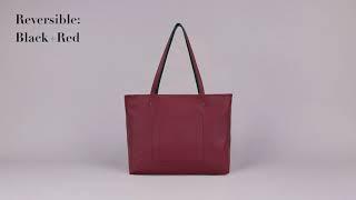 Reversible Tote Handbag with Zipper Pouch