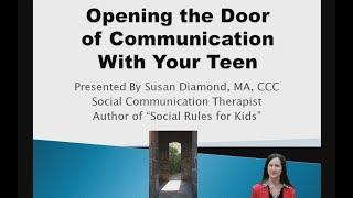 Opening the Door of Communication With Your Teen by Susan Diamond