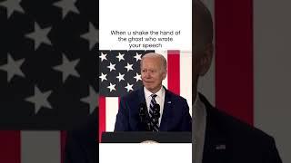 Joe Biden Shakes Air Hand - Ghostwriter Meme