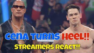 Streamers React! John Cena turns Heel!! #wwe #eliminationchamber #johncena