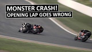 Horrifying Crash! Opening Lap Goes Wrong, WORLDSBK, MotoAmerica