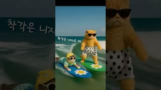 여름 바다로 떠나쟈~~~#서핑고양이 #바다여행 #꽁냥꿍냥 #귀여운고양이 #surfercat #surfingfail #cutecats #beachlife #funnycats