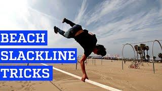 Slackline Tricks and Backflips at Muscle Beach in 4K | PEOPLE ARE AWESOME 2016