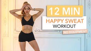 12 MIN HAPPY SWEAT WORKOUT - good mood Cardio workout / including HIIT  I Pamela Reif