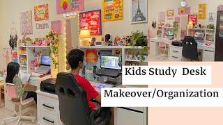 Study Table Decor and Organization/Aesthetic Desk Makeover**Ikea/ Stationery Organization/How to