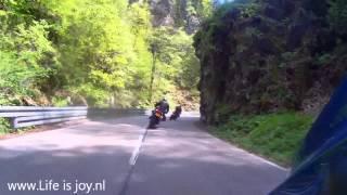 Boy on a Aprilia Tuono Factory in Germany Black Forest