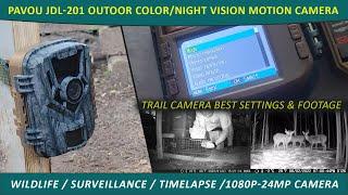 Footage & Review Punvoe Trail Camera JDL201 - 24MP-1080P-Timelapse Hunting Camera & Night Vision