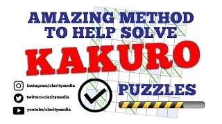 Amazing Method to Help Solve Kakuro Puzzles