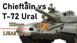 CHIEFTAIN vs T-72 URAL | 120mm L15A5 APDS | Armour Penetration Simulation