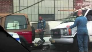 crazy guy cuts off parking meter with saw!!!