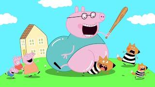 Peppa's Fat Dad Turns Giant!? Peppa Pigggg Funny Animation