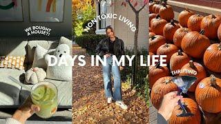 FALL DAYS IN MY LIFE living a non toxic life, tjmaxx non toxic finds, thrifting,buying a house