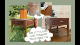 Mid Century Modern Side of the Road Makeover - how to refinish a table top