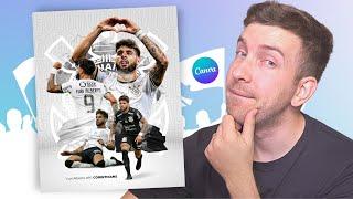 Tutorial de arte SOCIAL MEDIA para FUTEBOL no CANVA  | Post com design e efeitos PROFISSIONAIS