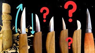 What are different wood carving knives for? The different types of  wood carving knives.