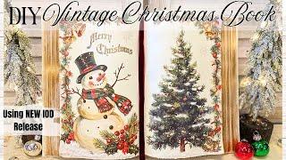 DIY Vintage Christmas Book using NEW IOD Holiday Release 2024 | Transfers & Stamps | Retro Decor