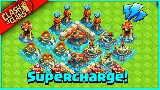 I JUST SUPERCHARGED MY BASE in Clans of Clans (NEW MAX LEVEL UPDATE!)