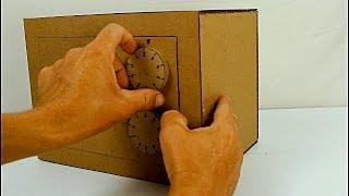 como hacer una caja fuerte de cartón con clave (cardboard security box)