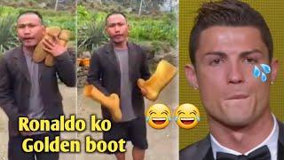 Cristiano Ronaldo reaction on Golden boot  Garima Entertainment #shorts #shortvideo #shortviral